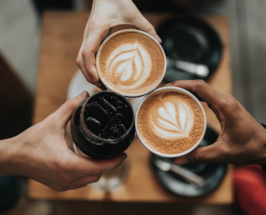 Friends sharing coffee at Havana